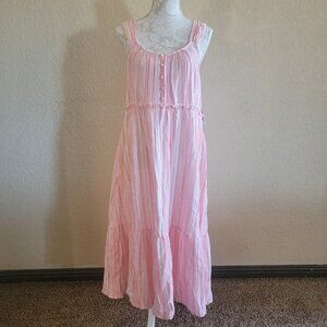 New! Time and Tru Stripe Midi Dress Sz L